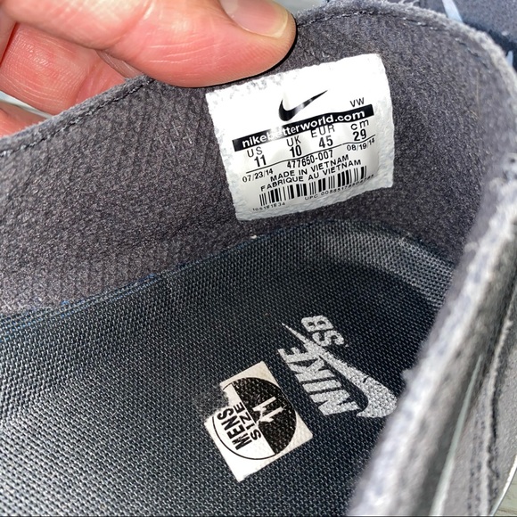 Nike SB Men's Braata LR Canvas Grey/White Size 11 - Picture 8 of 12